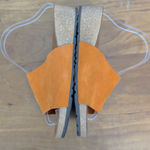 Mila Paoli Italian Made Orange Suede Wedge Slide Sandals 8.5 Photo 3