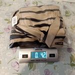 J. McLaughlin  Silk Tan Black Striped Button Blouse Womens Large Photo 7