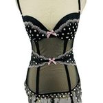 Victoria's Secret  Bustier Corset Black with White Polka Dots 34C Photo 0