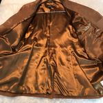 Dennis Basso Dennis by  genuine leather jacket blazer Women’s size medium brown Photo 2
