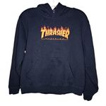 Thrasher Magazine Flame Logo Pullover Hoodie Sweatshirt Sz M San Francisco Flaw Photo 0