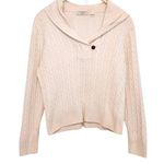 Pria Ivory Cream White Cable Ribbed Knit Cowl Collar V Photo 0