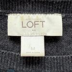 Ann Taylor LOFT Sequin Cotton Sweater in Charcoal Gray 3/4 Sleeves Boat Neck, Size Medium Photo 2