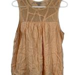 Lucky Brand Women's  Orange Peach Sleeveless Shirt Crochet Scoop Neck Size MED Photo 0