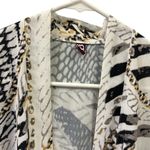 G Open Front Animal Print Print Kimono Coverup Jacket Top One Size Fits Most White Size L Photo 6