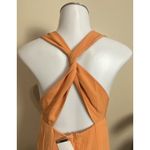 Mango NWT MNG Crepe Mini Strap Back Orange  Shift Dress  Womens Size 2 Photo 3