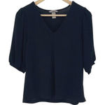 H&M  Women's 3/4 Sleeve Sparkle Shine Metallic Shirt Blouse Black Size‎ Small Photo 0