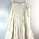 Aerie  XS Feminine Eyelet Lace Accent Tiered Mini Dress in Off-White Photo 0