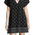Portocruz Black Patterned Short Sleeve Dress Photo 0