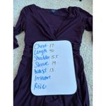 CHAPS Womens Size S Dress Front Twist Ruched Purple 3/4 Sleeve Knee Length Photo 8