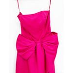VICTOR COSTA Fuchsia Pink Bow Strapless Gown Liquid Satin 80s Size XS Photo 3