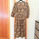 Mille Autumn Harvest Floral Midi Dress XS Brown Photo 2