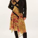 Free People Silky Satin & Lace Romantic Dainty Midi Dress Vintage Floral 10 NWT Photo 13