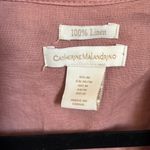 Catherine Malandrino Pink 100% linen wrap coat Size medium Photo 1