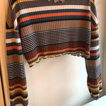 Blue Blush Multi Colored Striped Crop Sweater Photo 0