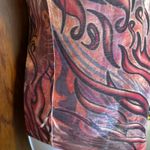 Harley Davidson Y2K AOP Tribal Eagle Logo V Neck Baby T Womens Small Flawed Photo 3