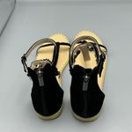 Just Fab Black Savlana Embellished T-Strap Sandals Women's Sz 10 Zipper Back Photo 7