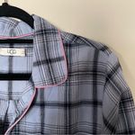 UGG Blue and Pink Plaid Long Sleeve Button Up Flannel Pajamas Shirt Photo 1
