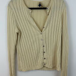 Brooks Brothers  Butter Yellow Button-Up Women's Textured Cardigan Sweater Medium Photo 0