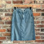 AMO Denim Jean Midi Skirt in Woodland Blue Size 00 Photo 2