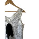 Ann Taylor LOFT White & Black Floral Lace Bow Double V Cami Tank Top Sz Small Photo 4
