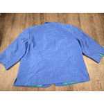 Coldwater Creek  Royal Blue 100% Silk 3/4 Blazer Jacket Women's Plus Size 1X Photo 4