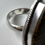 TIGER’S Eye Genuine Stone 925 Sterling Silver Ring Tan Photo 5