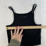 Aeropostale L Ribbed High Neck Cropped Cami Top Lettuce Hem Grunge Whimsy Goth Photo 7