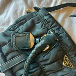 Prada Tessuto Gaufre Braided Handle Satchel Green Nylon Medium Crossbody Bag Photo 9