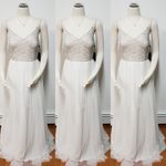 Adrianna Papell ADRIANNA PAPEL Beaded Bodice Mesh WEEDING Gown Photo 2