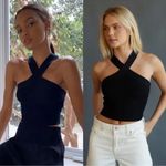 Aritzia Babaton Sculpt Knit Criss Cross Tank Black size Small $58 Photo 2