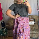 Anthropologie Conditions Apply Floral Tiered Elastic Waist Maxi Skirt Purple Size Medium Photo 1