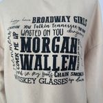Morgan Wallen‎ Graphic Sweatshirt Country Music Pullover Top Beige Womens Large Tan Photo 1