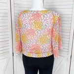 Sam‎ & Jess Floral Butterfly Sleeve Smocked Waist Blouse Pink Multi Large Photo 4