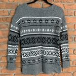 American Eagle Women's Striped Crewneck Knit Pullover Sweater Gray Black Size S Photo 1