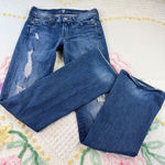 Seven for All Mankind Bootcut Jeans Distressed Blue Denim Size 26‎ Photo 0