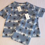 NEW! COMO BLU Loungewear Pajama Set Short Sleeve Top Joggers Sweats Blue Stars M White Size M Photo 1