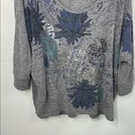 Desigual  Floral Print Scoop Neck 1/2 sleeve oversized Gray pullover Top size XL Photo 2
