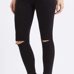 Topshop  Leigh ripped skinny jeans in black - size: 25 Photo 0