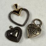 Heart Shaped Pendants for Necklace Wear Silver and Gold Tone Metals Interchange Photo 1
