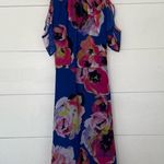 Tahari Women’s 8 Blue Cold Shoulder Floral Dress Photo 0