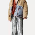 Forte Forte Encanto Fil Coupe Lurex Flare Pants Estrella Silver Womens Size 00 U Photo 4