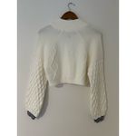 Free People Movement Snowfall Funnel Neck Cropped Cable Knit Sweater EUC Cream White Size M Photo 5