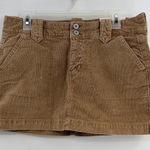 American Eagle  low rise mini corduroy skirt tan size 8 NWT Stretch pockets micro Photo 0