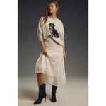 Anthropologie  Maeve Best In Show Dog Sweatshirt Size XS Grey Preppy Quirky Photo 2