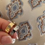 Boutique Sparkling Simulated Diamond 14k Yellow Gold Band, Size 8 NWT Photo 6