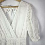 Walker & Wade White Eyelet Lace Short Puff Sleeve Mini Dress S Photo 2