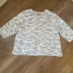 Allison Daley II textured knit sweater 3/4 sleeved blue white Women’s size 2X Photo 0