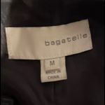 Bagatelle  Black Leather Striped Full Zip With Peplum Waist Jacket Women’s Sz. M Photo 4