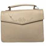 Avenue Denfer Blush Beige Floral Embossed 2 Way Envelope Bag Purse w/ Long Strap Photo 0
